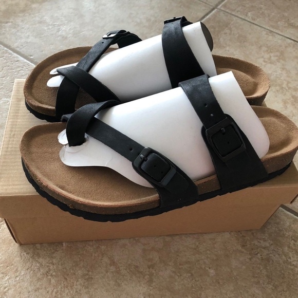 cushionaire sandals black